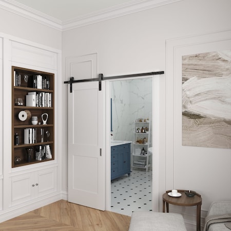 Reso 32 in. x 96 in. Double Panel Solid Core  Wood Primed Smooth Texture Interior Door Slab RID-3296-W-2