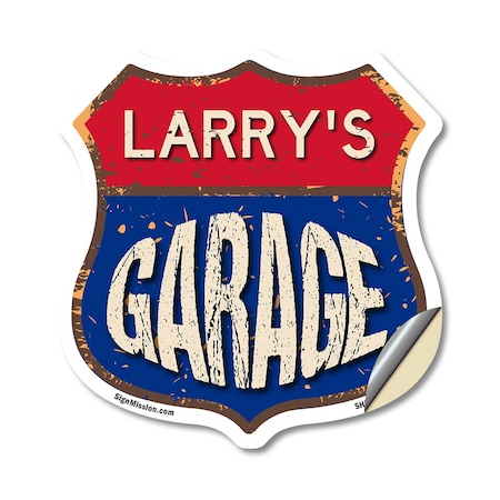 Signmission Larry's Garage, 18 Inch X 18 Inch, Vinyl Decal SHI-D-18-383-LARRY
