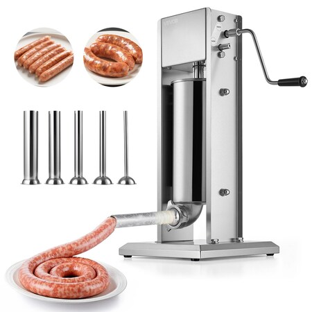Vevor Manual Sausage Stuffer 11 LBS / 5 L with 5 Tubes for Commercial & Home VS-5L