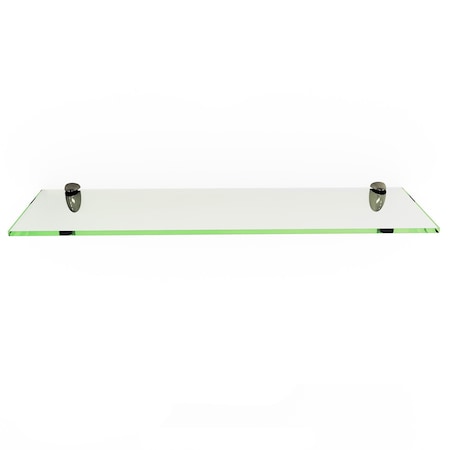 Fab Glass And Mirror Bathroom Shelve, 4-3/4in x 18in - 3/8in Thick Floating Shelve with 2 Free Chrome Brackets and GS-434x18CLR