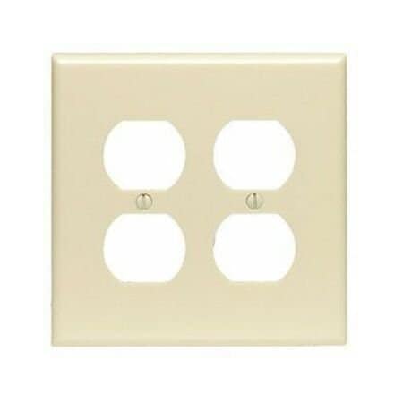 Leviton Receptacle Wallplate, Midway Size, Gang 2, Gray PJ82-GY
