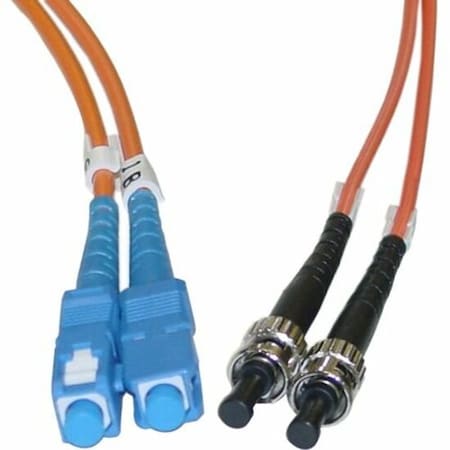 Cable Wholesale SC/UPC to ST/UPC OM1 Duplex 2.0mm Fiber Optic Patch Cord, OFNR, Multimode 62.5/125, Orange SCST-11102