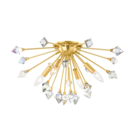 Mitzi Genesis 4 Light Flush Mount 7.5 In. Aged Brass H727504-AGB