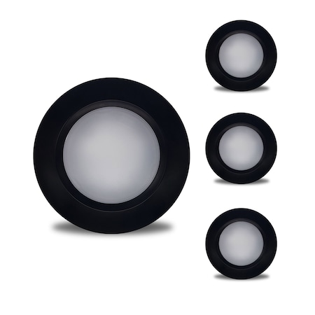 Bulbrite 14WLED 7 ROUND DISC LIGHT 3000K BLACK ALUMINUM, PIGTAIL, 4PK 862900