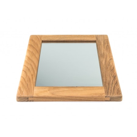Homeroots 15" Brown Solid Wood Framed Accent Mirror 476684