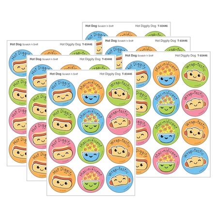 Trend Hot Diggity Dog, Hot Dog scent Scratch 'n Sniff Stinky Stickers, 48-Piece Set, 6PK T83446