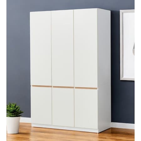 Homeroots 74" White Six Door Combo Dresser 568818