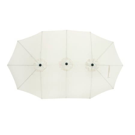 Pure Garden 15 Ft Double Patio Umbrella, Beige 50-LG1283