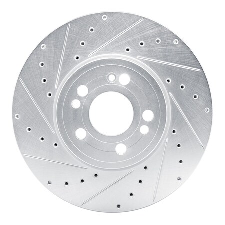 Dynamic Friction Co DFC Brake Rotor - Drilled and Slotted - Silver 631-63181L