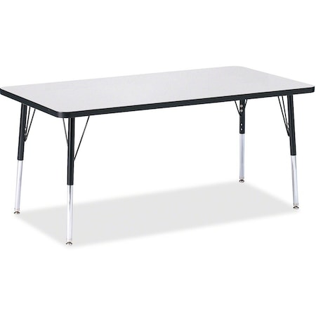 Jonti-Craft Berries Rectangle Activity Table, 30 in. x 60 in., A-height, Freckled Gray/Black/Black 6408JCA180
