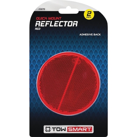 Towsmart Quick Mount Round Red Reflector, 2PK 1475