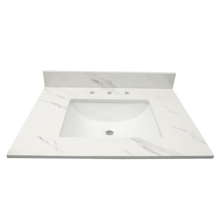 Msi Calacatta Lumas 31in x 22in Single Bathroom Vanity Top With Sink ZOR-VANS-3122-0032