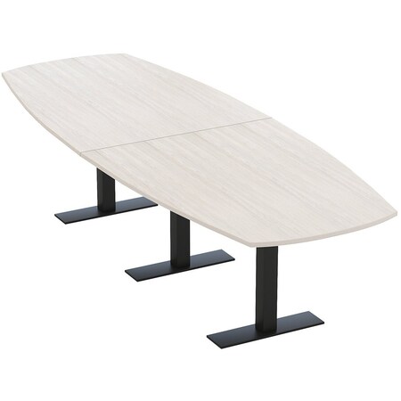 Skutchi Designs Arc Boat Conference Table With Power, 48 in W, 120 in L HAR-ABOT-48X120-T.BK-K458-NA