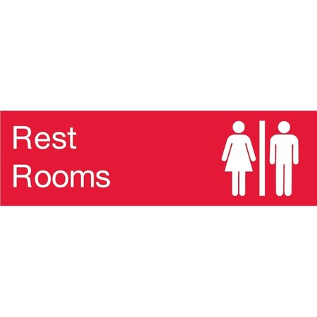 Nmc Rest Rooms Engraved Sign, EN19R EN19R