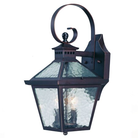 Homeroots XL Two Antique Bronze Black Hammered Glass Wall Light 398411