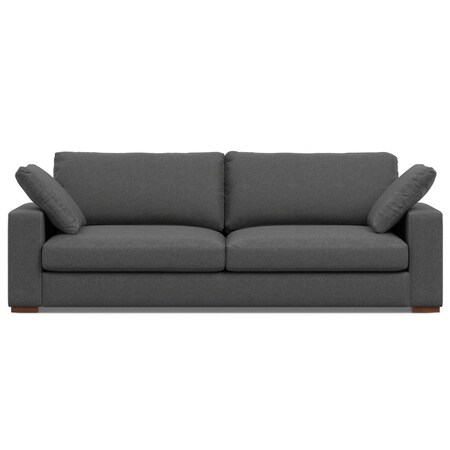 Homeroots 96" Gray Fabric Sofa With Brown Legs 640982
