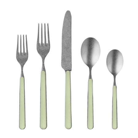 Mepra Fantasia Pewter Flatware Set - 5 Pieces - Sage 10S622005P