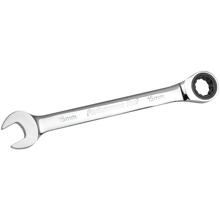 Performance Tool 15 mm Metric 100-Tooth Ratcheting Wrench W30355
