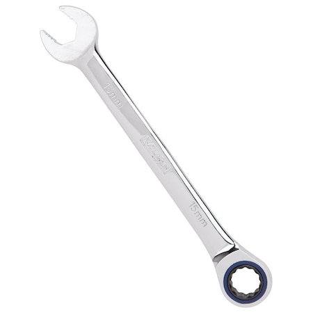 Vulcan Combination Wrench, Metric, 15 mm Head, Chrome Vanadium Steel, Polished Mirror PG15MM