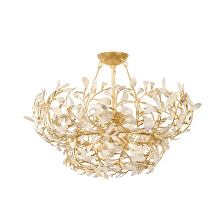 Hudson Valley Lighting Maybrook 6 Light Chandelier in Vintage Gold Leaf 4456-VGL