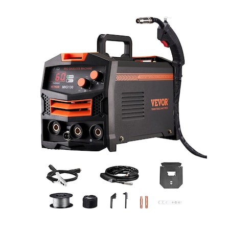 Vevor MIG Welder 130Amp Gasless Flux Core Mig Welding Machine with IGBT Inverter Tech MIG130