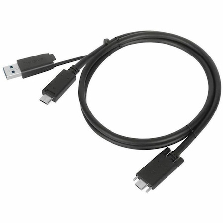 Targus 1M USB-C MALE W/ SCREW TO USB-C MALE CABLE W/ USB-A TETHER BLACK ACC1133GLX