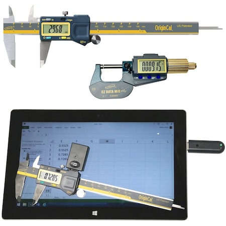 Igaging Digital 0-6in Caliper and 0-1in/0-25mm Micrometer Set with Wireless Data Connector IG-WIRE-LESS