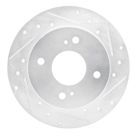 Dynamic Friction Co DFC Brake Rotor - Drilled and Slotted - Silver 631-67029R