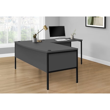 Monarch Specialties Computer Desk, 23.5 in D X 30 in W X Particle Board, Hollow-Core, Laminate, Mdf, Metal, Plastic, Grey I 7731
