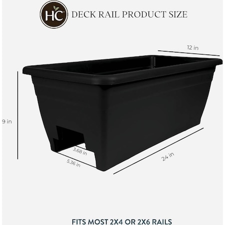 Hc Companies 24'' Black Deck Rail Box SPX24DB0G18