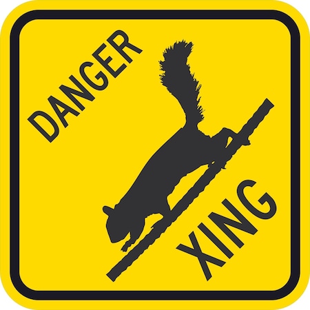 Lyle Danger Squirrel Crossing Symbol (W/Graphic), 12x12, Diamond Grade, Yellow G-1957-DG_12x12