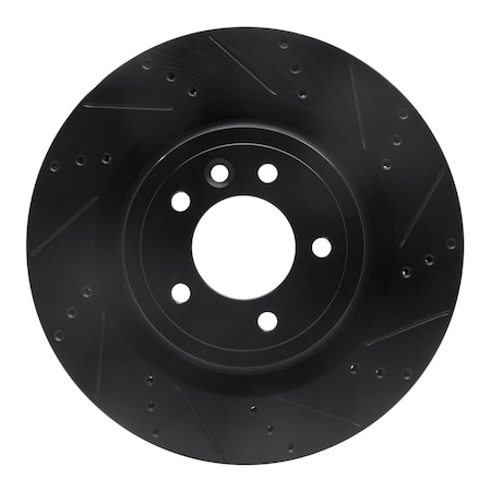 Dynamic Friction Co DFC Brake Rotor - Drilled and Slotted - Black 633-11026R