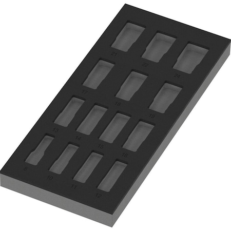 Wera 9828 Foam insert Zyklop B 3/8 in Impaktor Deep socket set 1, without tools, 172 x 30 x 392 mm 5137317001