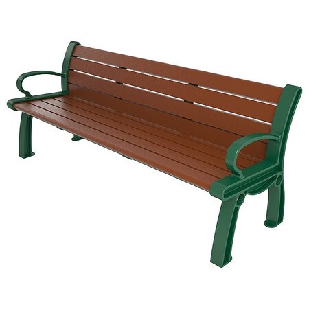 Ultrasite Heritage Outdoor Bench, 72 in L, Brown PB 6BROGFHER