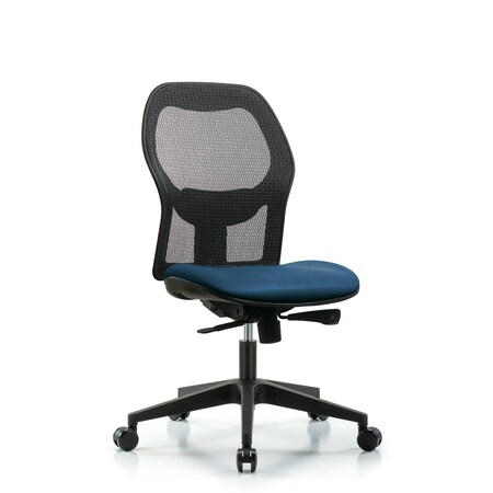 Blue Ridge Ergonomics Mesh Back Chair, Marine Blue Seat, Casters BR-EXE-VMDHCH-RG-H0-A0-RC-8801