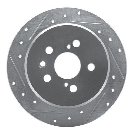 Dynamic Friction Co DFC Brake Rotor - Drilled and Slotted - Silver 631-76066L