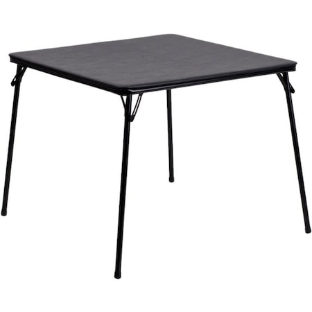 Flash Furniture Square Folding Table, Foam, Medium Density Fiberboard, Metal, Plastic, Vinyl Top, Black JB-2-GG
