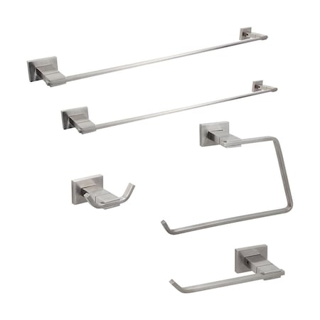 Fine-Line Avalon Series Stainless Steel Bathroom Accessory Set, 5 Piece FI2197287
