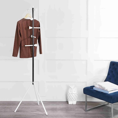 Happimess Aiden 70.4in 5-Hook Metal Coat Rack, Black/White HPM8001B
