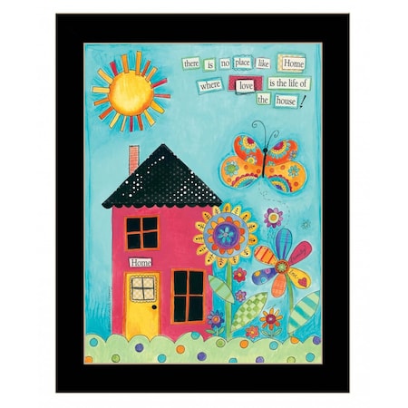 Homeroots No Place Like Home 3 Black Framed Print Wall Art 416082
