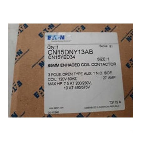 Eaton Other Contactors 3P 27A 120V 600Hz 1NO CN15DNY13AB
