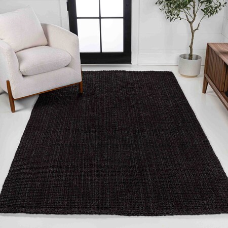 Jonathan Y Pata Hand Woven Chunky Jute Black 5 ft. x 8 ft. Area Rug NRF102E-5
