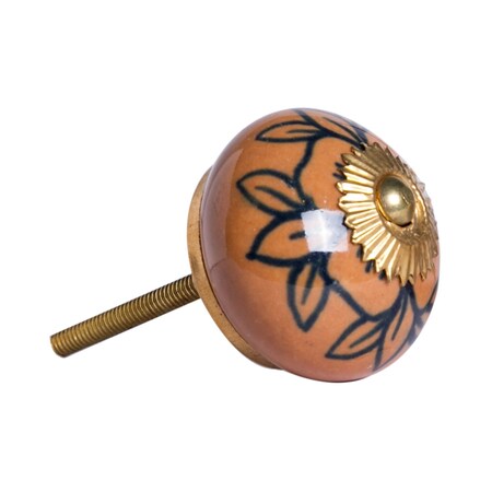 Homeroots 1.5" X 1.5" X 1.5" Orange Gold And Black Knobs, 8PK 321648