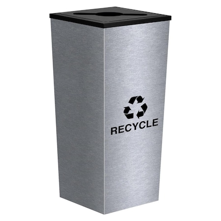 Ex-Cell Kaiser tapered recycling receptacle Single Stream unit- stainless steel finish RC-MTR-1 SS