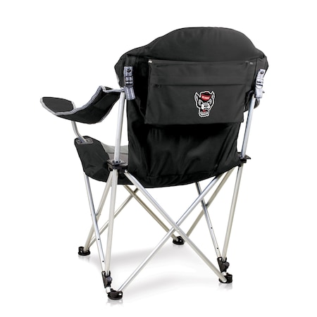 Picnic Time Family Of Brands NCAA NC State Wolfpack Reclining Camp Chair - Beach Chair for AdultsBlack with Gray Accents 803-00-175-424-0
