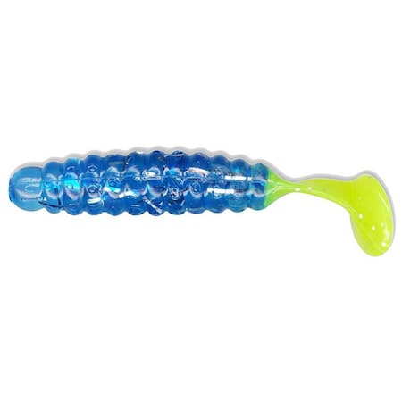 Charlie Brewers Crappie Grubs, Blue-Chartreuse, 1.5 in. SCSGF6
