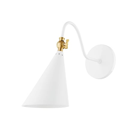 Mitzi Lupe 1 Light Wall Sconce 12 In. Aged Brass/Soft White H285101-AGB/SWH