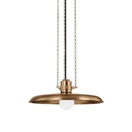 Troy Lighting Rainhill 1 Light Pendant 16 In. Patina Brass F3216-PBR