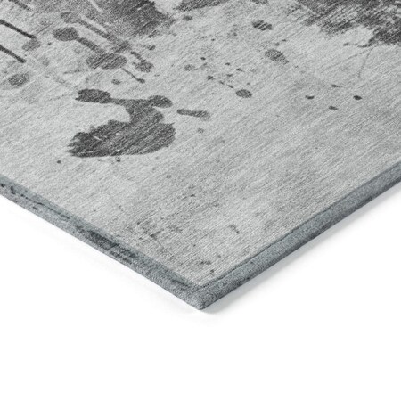 Homeroots 5' X 8' Gray And Silver Horse Washable Indoor Outdoor Area Rug 618680