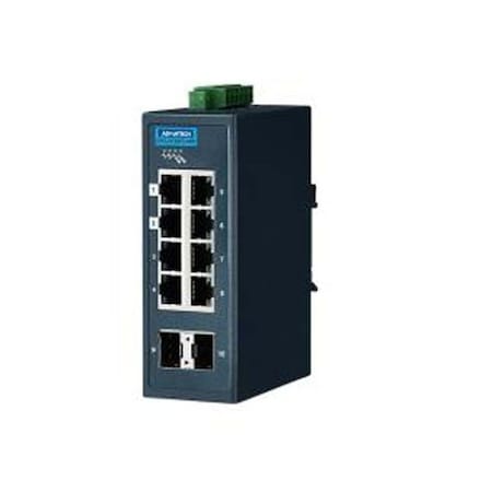 Advantech 8GE+2G Ind. Switch with Modbus TCP/IP, W/T. EKI-5729FI-MB-AE